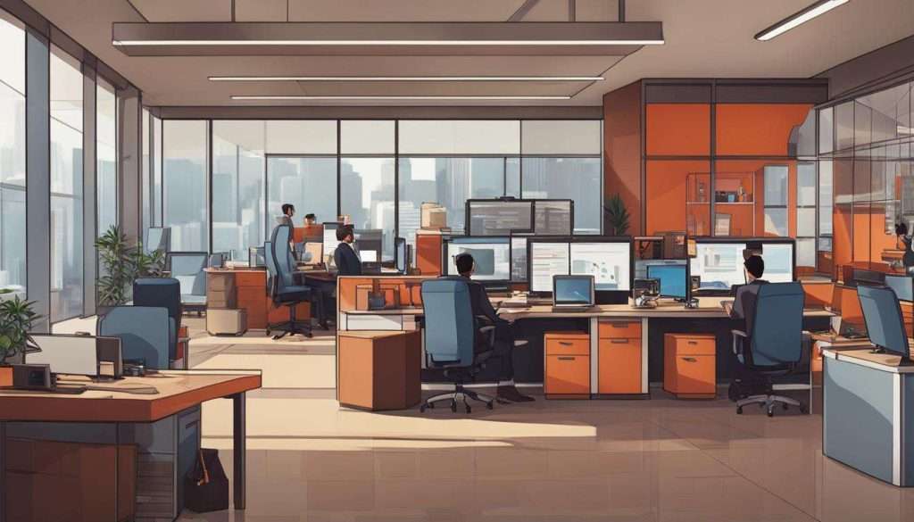 A captivating Company Profile Video showcasing an engaged workforce in a dynamic office setting.